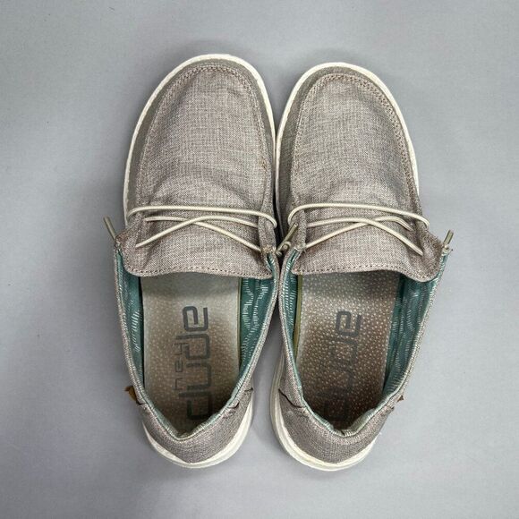 Hey Dude Women's Size 6 Wendy Chambray Beige Canvas Slip On Shoes - Picture 8 of 11